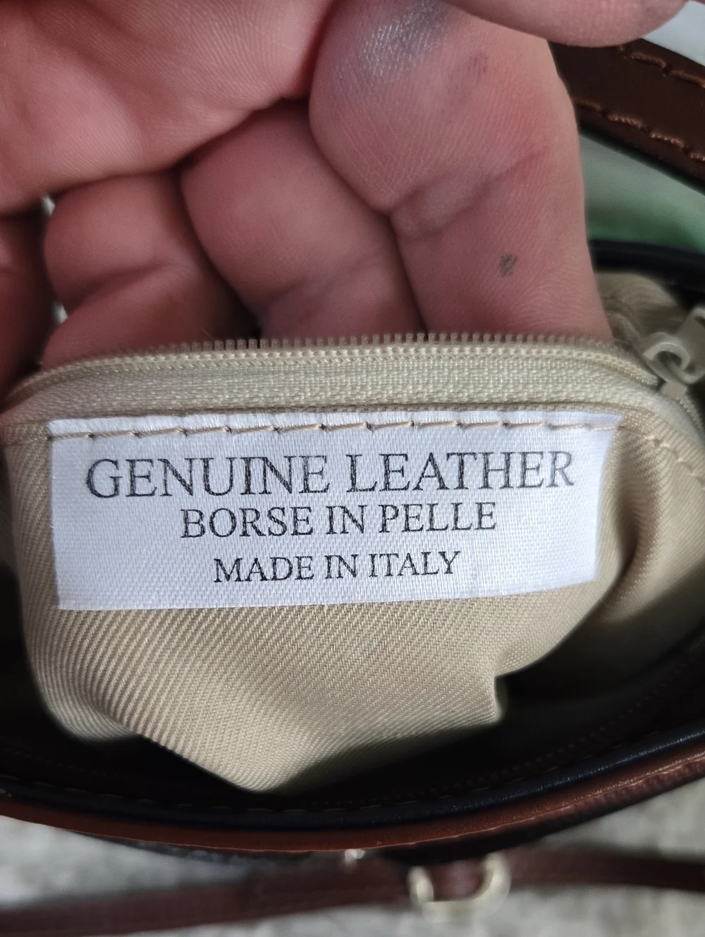Borce In Pelle Black & Brown Leather Made In Italy Crossbody Bag